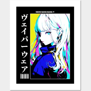 Japanese Aesthetic Cyberpunk Vaporwave Girl Posters and Art